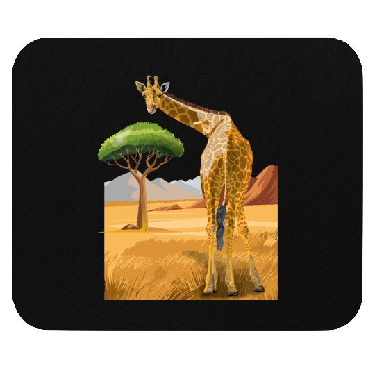 Giraffe looks friendly Mouse Pads