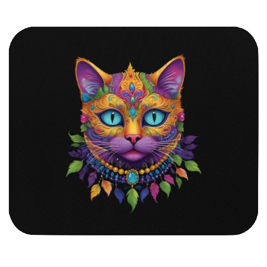Cute Cat Mardi Gras Carnival Cat Lover Mouse Pads