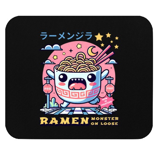 Ramenzilla Cute Kawaii Ramen Monster Mouse Pads
