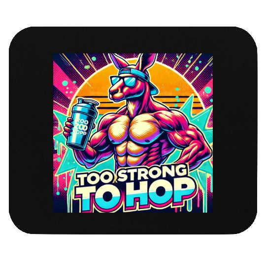 Retro Muscle Kangaroo Mouse Pads