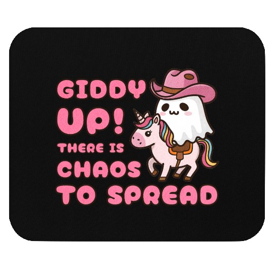 Giddy Up! There is Chaos to Spread ~ Cowboy Ghost Mouse Pads