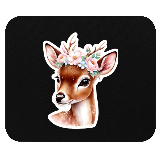 deer with flower Mouse Pads