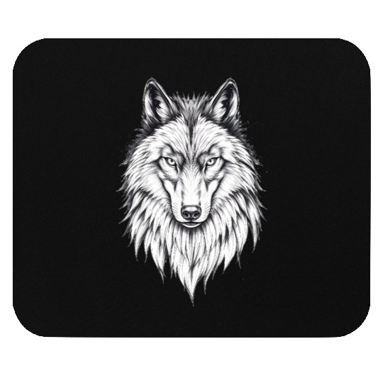 Wolf Face: Majestic and Wild Mouse Pads