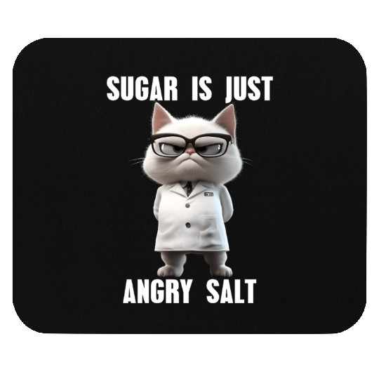 Sugar Is Just Angry Salt Meme Science Cat Mouse Pads