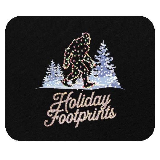 Holiday Footprints Christmas Bigfoot Adventure Mouse Pads