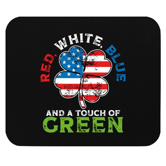 Red White Blue and a Touch of Green Irish USA Mouse Pads