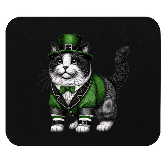 Lucky Cat in Green - St. Patrick’s Day Mouse Pads