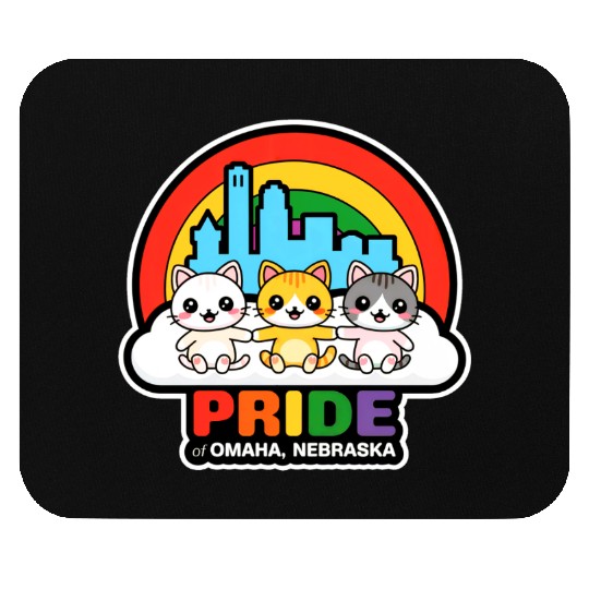 Pride of Omaha City Nebraska USA Rainbow Flag Mouse Pads