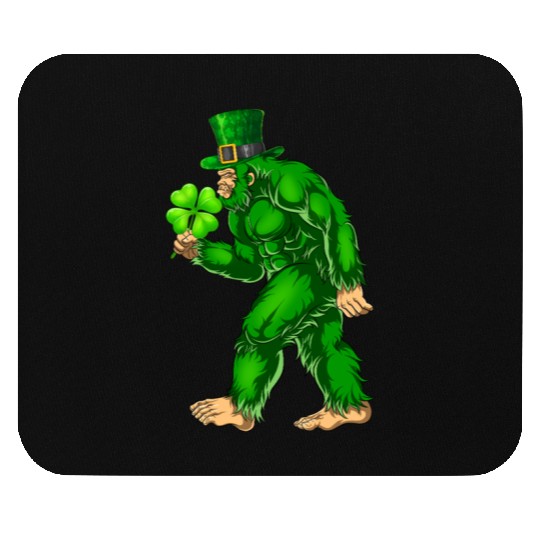 Vintage St Patricks Day Bigfoot Sasquatch Irish Mouse Pads