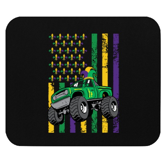 Mardi Gras Monster Truck Beads American Flag Funny Mouse Pads