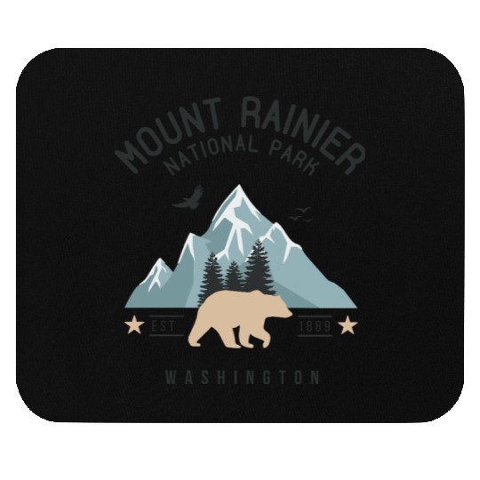 Mount Rainier National Park Est. 1889 Washington Mouse Pads