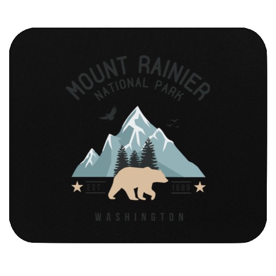 Mount Rainier National Park Est. 1889 Washington Mouse Pads