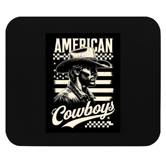 Black and white Cowboy Mouse Pads