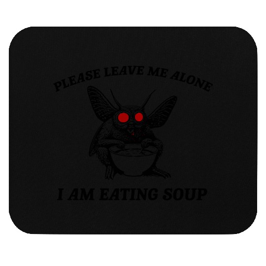 Retro Mothman Eating Soup Cryptid 90s Mouse Pads