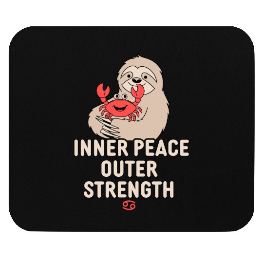 Cancer Zodiac Sloth Inner Peace Outer Strength Mouse Pads