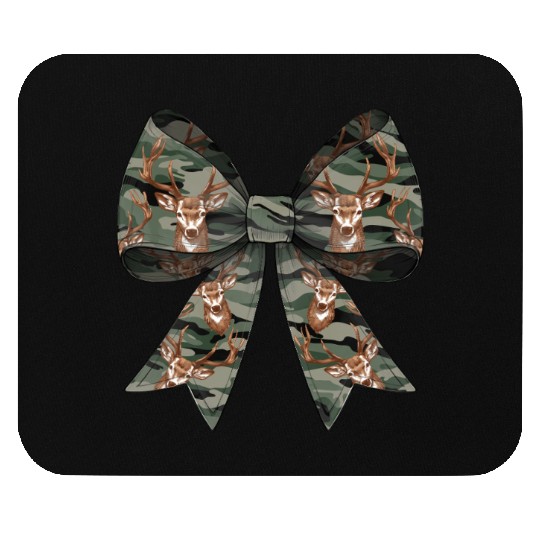 Coquette Bow Deer Hunting Hunter Camouflage Ribbon Mouse Pads