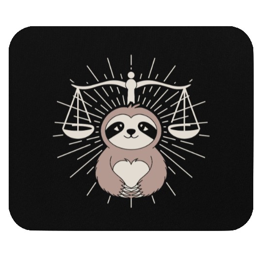 Charming Libra Zodiac Sloth Embrace Mouse Pads