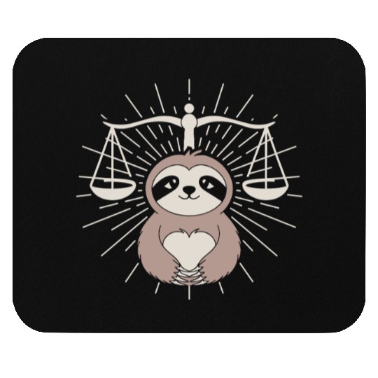 Charming Libra Zodiac Sloth Embrace Mouse Pads