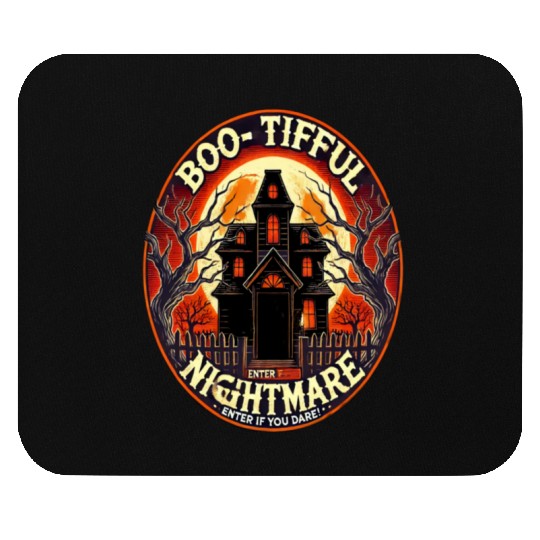 Haunted House Horror - Spooky Halloween Nightmare Mouse Pads