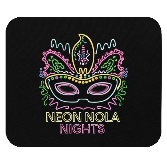 Neon NOLA Nights: Electrifying Mardi Gras Magic Mouse Pads