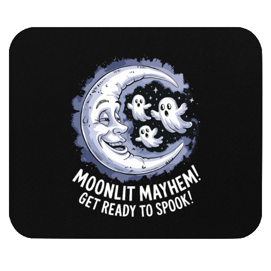 Moonlit Mayhem Ghostly Spook Under the Mondlight Mouse Pads