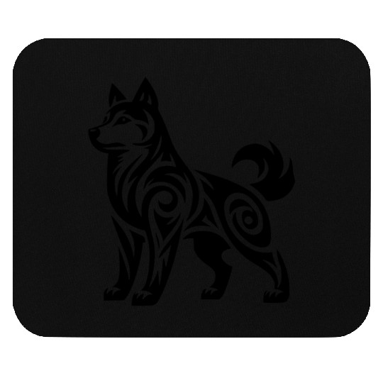 Mystical Powerful Tribal Husky Dog Mouse Pads