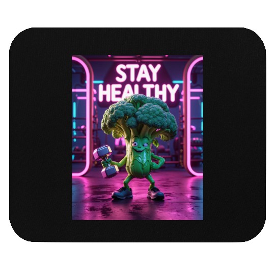 Broccoli Gym Workout STAY HEALTHY Mouse Pads