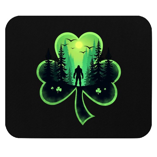 St Patrick's Day Bigfoot Sasqautch Irish Mouse Pads