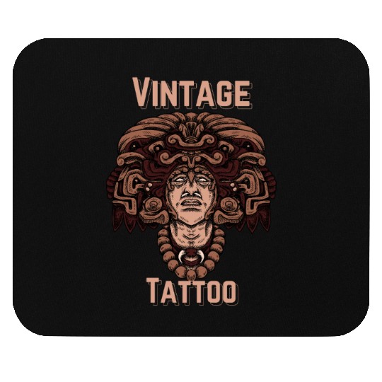 Vintage Tattoo Art – Aztec Warrior Design Mouse Pads
