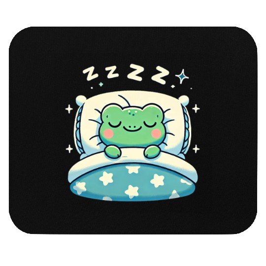 Frog Sleeping In Bed At Night Time Mouse Pads