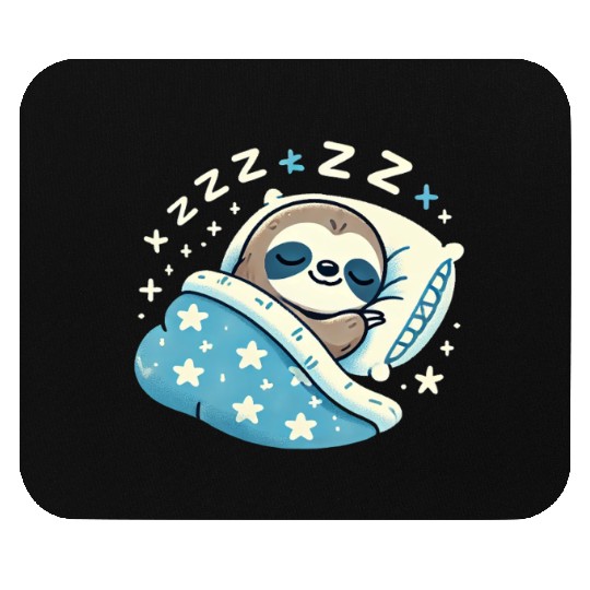 Sloth Sleeping In Bed At Night Time Mouse Pads