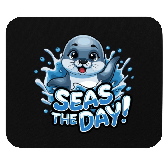 Seas The Day Seal Enthusiast Splash Vibes Mouse Pads