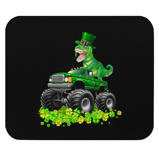 Monster Truck T-rex St Patricks Day Dinosaur Cute Mouse Pads