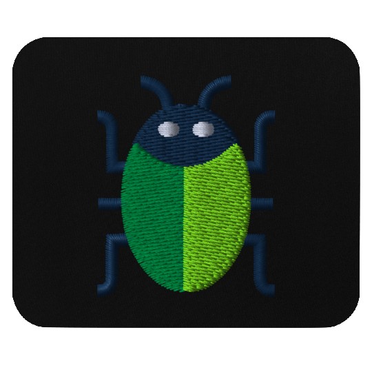 Green bug embroidered Mouse Pads