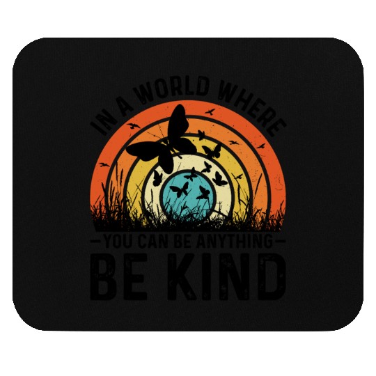 Inspirational Be Kind Quote with Rainbow Mouse Pads