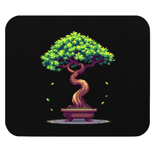 Pixel Bonsai Tree – Retro Nature Serenity Mouse Pads