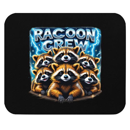Racoon Crew – Cute & Cool Raccoon Gang Mouse Pads