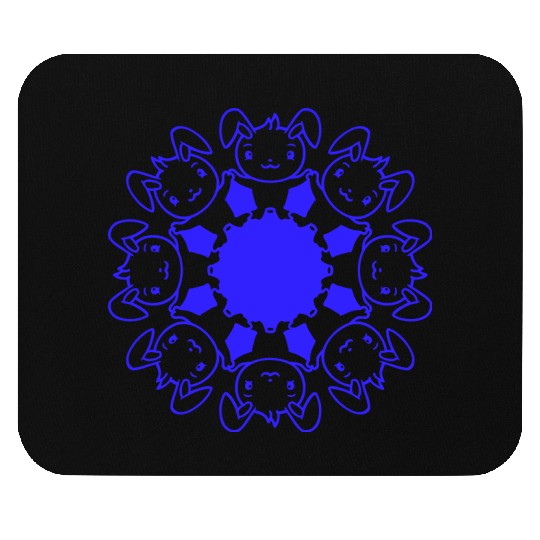 Many Rabbits Circle Holding Hands Friends Love Fun Mouse Pads