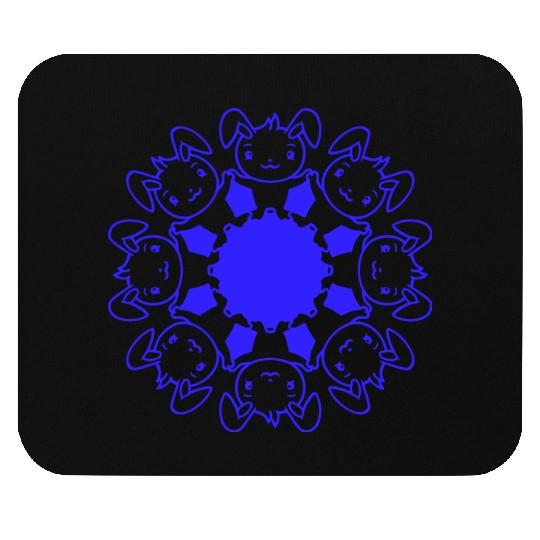 Many Rabbits Circle Holding Hands Friends Love Fun Mouse Pads