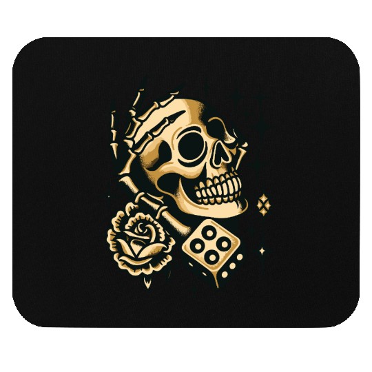 Gold Skull In Hand Mouse Pads