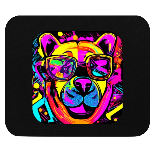 Neon Style 80s Rave Party Glow Mouse Pads