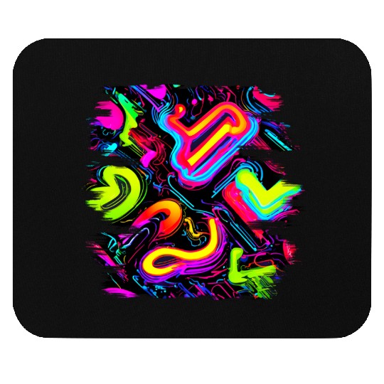 Neon Style 80s Retro Party Color Glow Mouse Pads