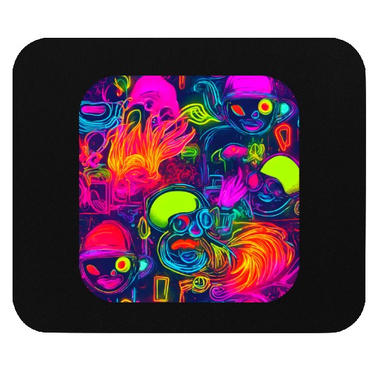 Neon Style 80s Retro Party Color Glow Mouse Pads