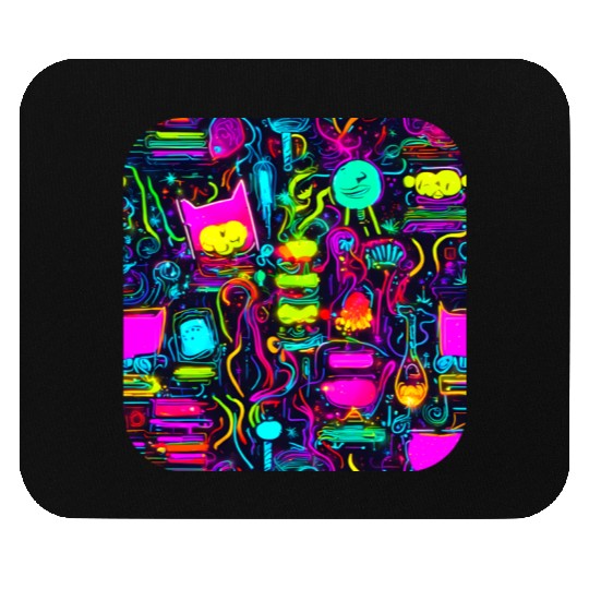 Neon UV Style Vintage 80s Retro Mouse Pads