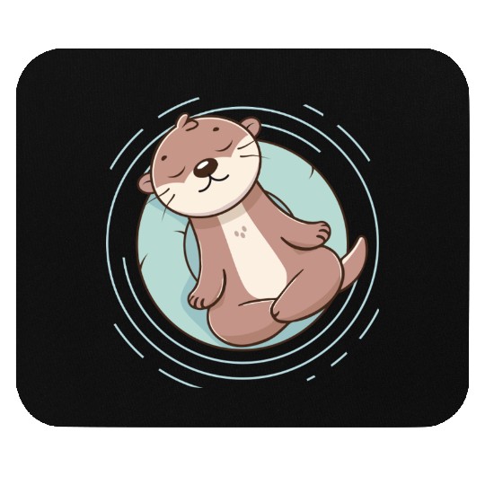 Otter enjoying a relaxing meditation Mouse Pads