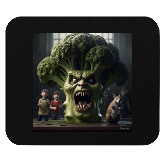 a hyper realistic cinematicmean broccoli. Mouse Pads