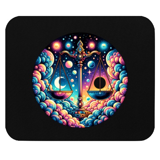 Libra - Celestial Scales of Balance Mouse Pads