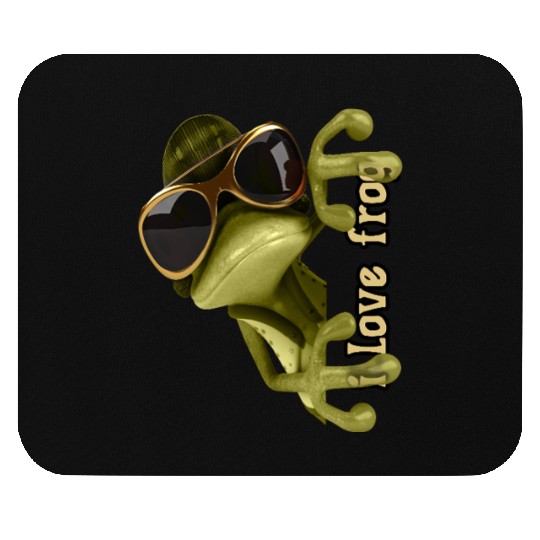 i love frog funny frog design Mouse Pads