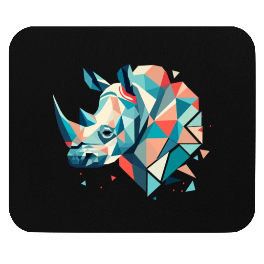 Abstract Rhinoceros - Geometric Strength Mouse Pads