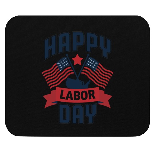 Happy Labor Day For Women USA Flag Mouse Pads